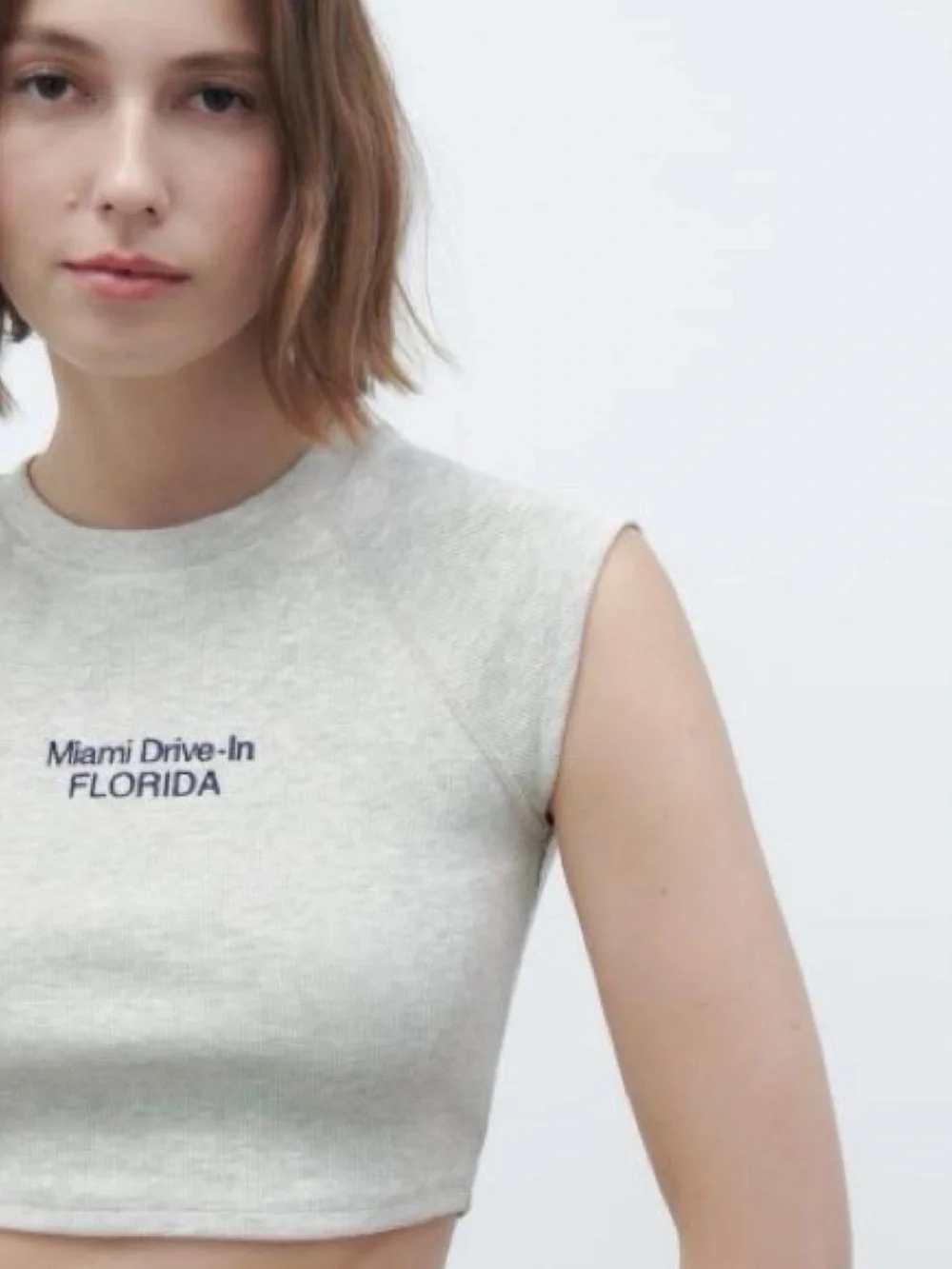 Zara 'Miami Drive-In FLORIDA Crop Top Small - Picture 1 of 6